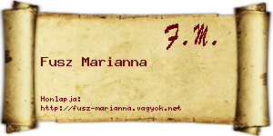 Fusz Marianna névjegykártya